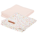 Swaddle Doek Little Dutch 70x70cm Flowers&Butterflies Pink 2-pack