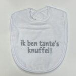 Slabbetje Petit Villain Ik Ben Tante's Knuffel WIt/Grijs