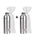 Set | Kruik Tryco Aluminium 2st. met Kruikenzak Meyco Badstof Wit 2st.