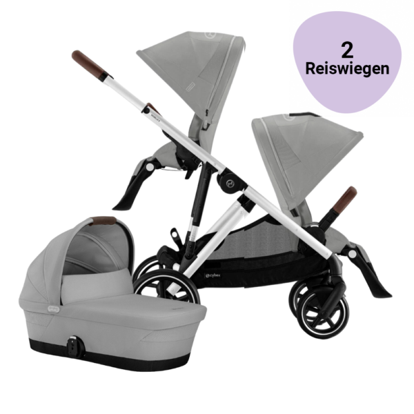 Twin Kinderwagen Cybex Gazelle S Stone Grey/Mid Grey - Afbeelding 1