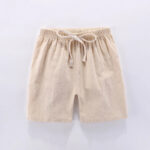 Mini Fashion™ - Sneldrogend Materiaal - Katoen-linnen Short Beige / 100 ( 1 jaar) | Educatief Speelgoed
