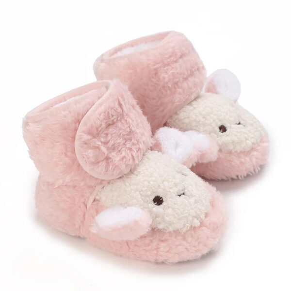 Mini Fashion™ - Warm&Comfort - Dieren Schoentjes Roze - Schaap / 17 (6-12 maanden) | Educatief Speelgoed - Afbeelding 1