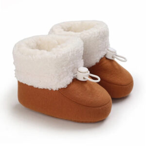 Mini Fashion™ - Warm&Zacht -  Kinder Winterlaarzen Bruin / 16 (0-6 maanden) | Educatief Speelgoed