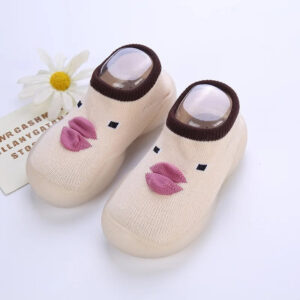 Mini Fashion™ - Slip Vaste Zool - Schoen Sokken Khaki / 18/19 (6-12 maanden) | Educatief Speelgoed