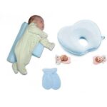 Veilig Slaappakket Blauw: Zijslaapkussen / Flathead kussen / Krabwantjes