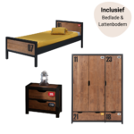 Kinderkamer Alex 3-deurs met Bedlade&Nachtkast&Lattenbodem