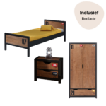 Kinderkamer Alex 2-deurs met Bedlade&Nachtkast