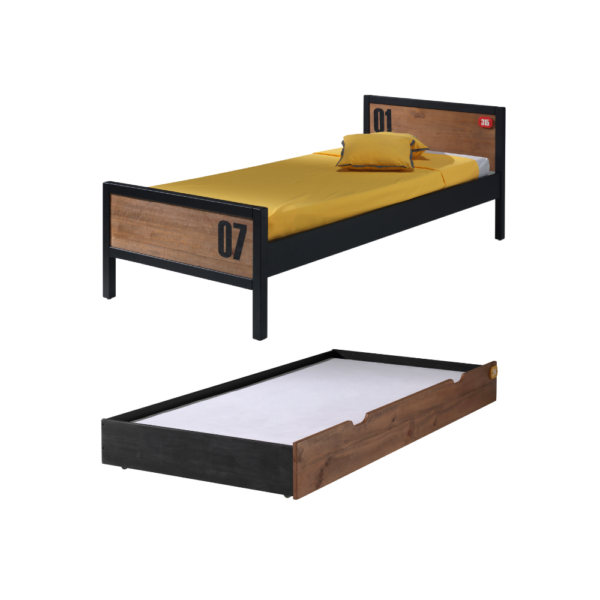 Kinderbed 1-persoons Alex 90x200 met Bedlade - Afbeelding 1
