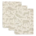 Washandjes Jollein Hydrofiel 3st Animals Nougat