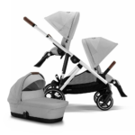 Duo Kinderwagen Cybex Gazelle S Lava Grey/Mid Grey - Silver Frame