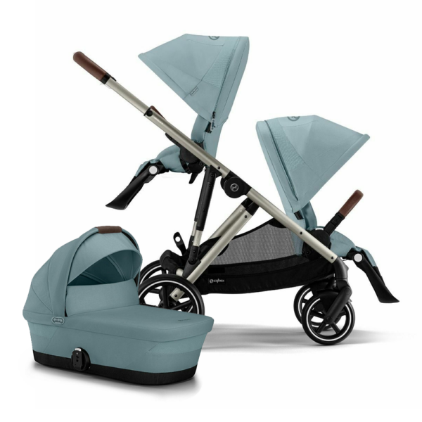 Duo Kinderwagen Cybex Gazelle S Sky Blue/Mid Blue - Taupe Frame - Afbeelding 1