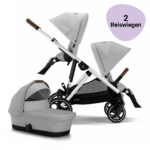 Twin Kinderwagen Cybex Gazelle S Lava Grey/Mid Grey - Silver Frame