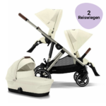 Twin Kinderwagen Cybex Gazelle S Seashell Beige/Light Beige - Taupe Frame