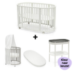Set | Bed Stokke® Sleepi™ V3 White&Verschoontafel incl. Bladvergroter en Matras