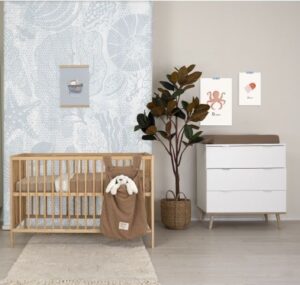 Babykamer Finori Göteborg Wit/Naturel (Ledikant + Commode)