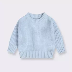 Mini Fashion™ - Super Zachte Stof - Gebreide Sweater Licht Blauw / 74 (6-9 maanden) | Educatief Speelgoed