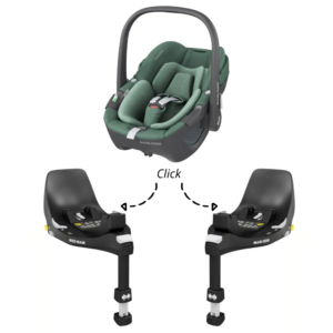 Set | Autostoel Maxi-Cosi Pebble 360° Essential Green met 2 x Isofixbase FamilyFix 360°