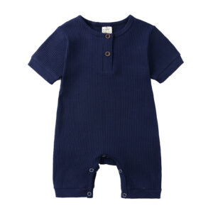 Mini Fashion™ - Luchtig&Ademend - Baby Romper Donker Blauw / 60 (0-3 maanden) | Educatief Speelgoed