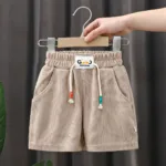 Mini Fashion™ - Super Comfortabele Sweatpants - Korte Broek Khaki / 120 | Educatief Speelgoed
