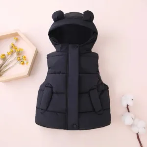 Mini Fashion™ - Warm&Trendy - Bodywarmer Met Capuchon Zwart / 120 (5 jaar) | Educatief Speelgoed