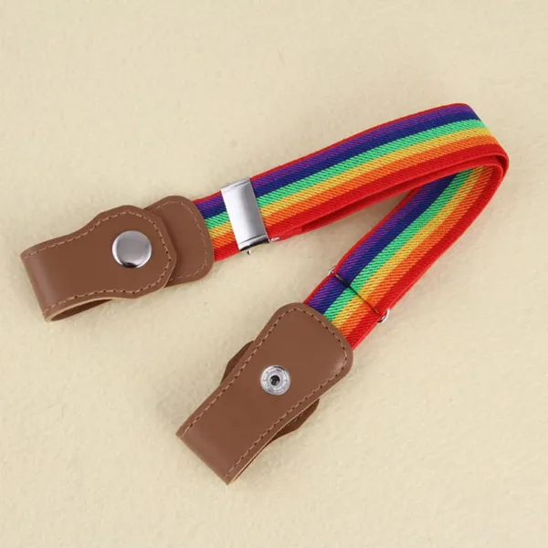 Mini Fashion™ - Past Altijd - Elastische Riem voor Kinderen Regenboog - Recht / 40-65cm (1-12 jaar) | Educatief Speelgoed - Afbeelding 1