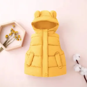 Mini Fashion™ - Warm&Trendy - Bodywarmer Met Capuchon Geel / 100 (3 jaar) | Educatief Speelgoed