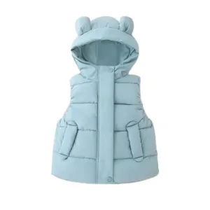 Mini Fashion™ - Warm&Trendy - Bodywarmer Met Capuchon Groen / 130 (6 jaar) | Educatief Speelgoed