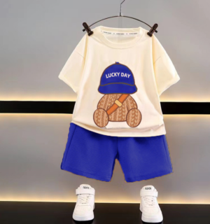 Mini Fashion™ - Funky&Fris - Kledingsetje Blauw / 90 (1-2 jaar) | Educatief Speelgoed