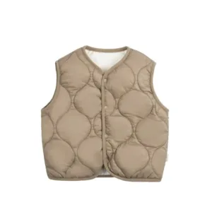 Mini Fashion™ - Voor Jongens&Meisjes - Bodywarmer Bruin / 80 (9-12 maanden) | Educatief Speelgoed