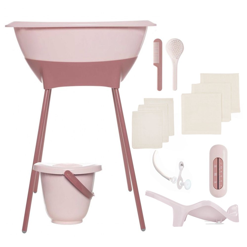 Bad&Verzorgingsset Luma Blossom Pink/Dusty Rose met Hydrofiele Starterset Ecru Bad&Verzorgingsset Luma Blossom Pink/Dusty Rose met Hydrofiele Starterset Ecru - Afbeelding 1