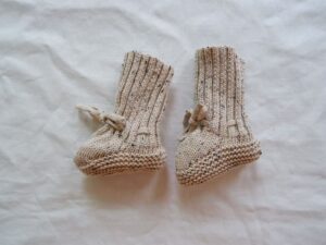 Mini Fashion™ - Warm&Stijlvol - Gebreide Babyslofjes Grijs - Zwart / S (0-6 maanden) | Educatief Speelgoed