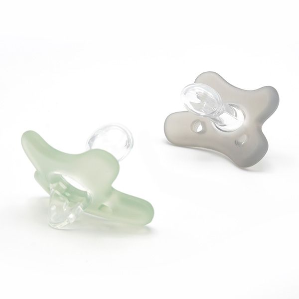 Fopspeen Difrax Siliconen Natural 6-12 mnd. Stone Sage 2st. - Afbeelding 1