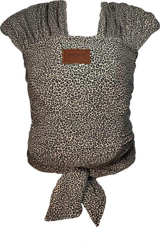 Draagdoek ByKay Stretchy Wrap Deluxe Leopard Sand incl Mutsje - Afbeelding 1