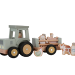 Tractor met Trailer Little Dutch Little Farm Hout