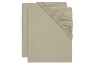 Hoeslaken Wieg Jollein 40/50x80/90 Jersey Olive Green 2-pack