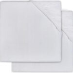 Hoeslaken Wieg Jollein 40/50x80/90 Jersey Wit 2-pack