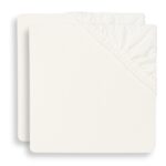 Hoeslaken Ledikant Jollein 60x120 Jersey Ivory 2-pack