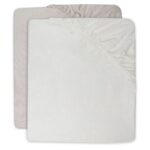 Hoeslaken Ledikant Jollein 60x120 Jersey Ivory/Nougat 2-pack