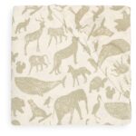 Hoeslaken Junior Jollein 70x140 Jersey Animals Olive Green
