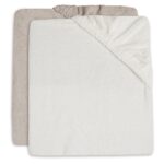 Aankleedkussenhoes Jollein Badstof Ivory/Nougat 2-pack