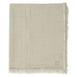 Deken Wieg Jollein 75x100 Fringe Olive Green/Ivory