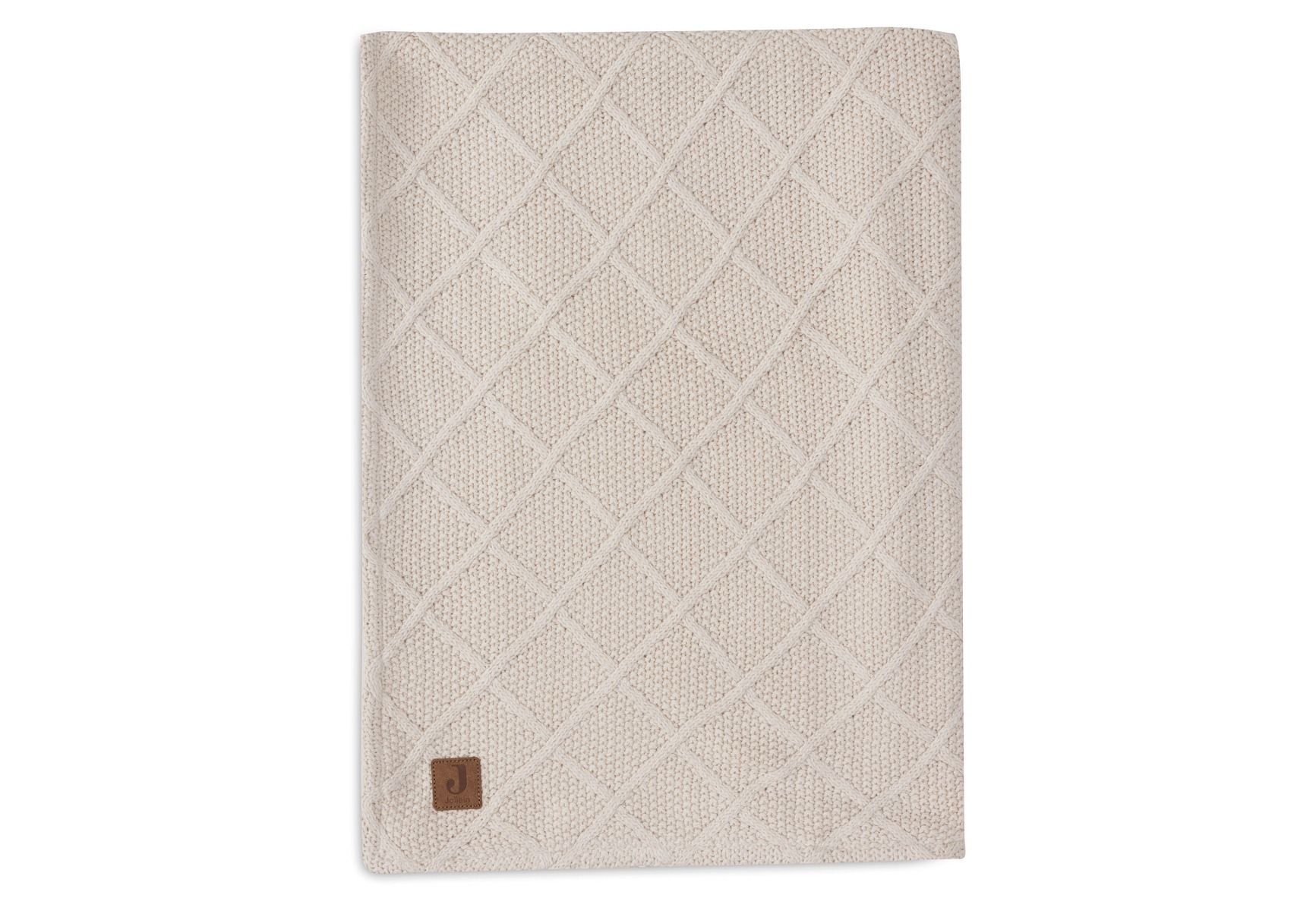 Deken Wieg Jollein 75x100 Check Knit Teddy Fleece Oatmeal Deken Wieg Jollein 75x100 Check Knit Teddy Fleece Oatmeal - Afbeelding 1
