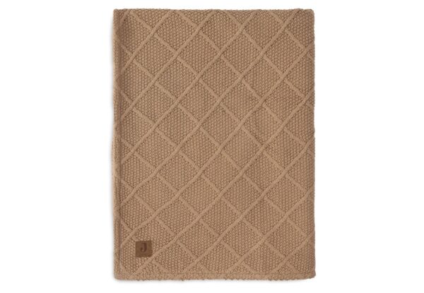 Deken Ledikant Jollein 100x150 Check Knit Teddy Fleece Biscuit - Afbeelding 1