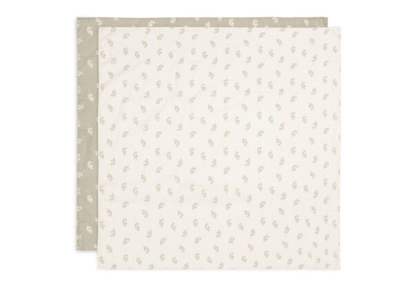 Multidoek Jollein Hydrofiel 115x115 Twig Olive Green 2-pack - Afbeelding 1