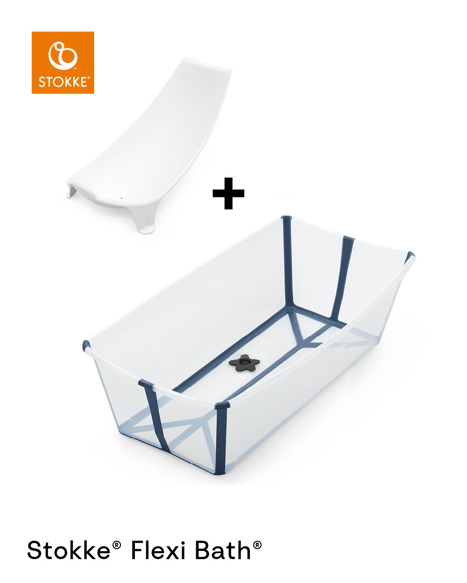 Bad Opvouwbaar Stokke® Flexi Bath® XL Bundle Transparant Blue - Afbeelding 1