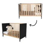 Ledikant Lynn Naturel Black/Natural