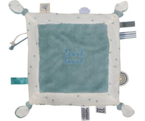 Knuffeldoekje Label-Label Hearts Dandelion Blue