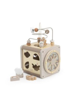 Houten Activiteitenkubus Label-Label Nougat