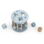 Rollende Vormenstoof Label-Label Hout Blue