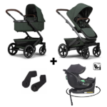 Kinderwagen Joolz Geo³ Forest Green + Autostoel EasyGo Buz Pro I-Size 360 Ink&Base&Adapterset